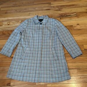 Women’s Talbots dressy coat jacket sz 16 plaid button up pleated back lined